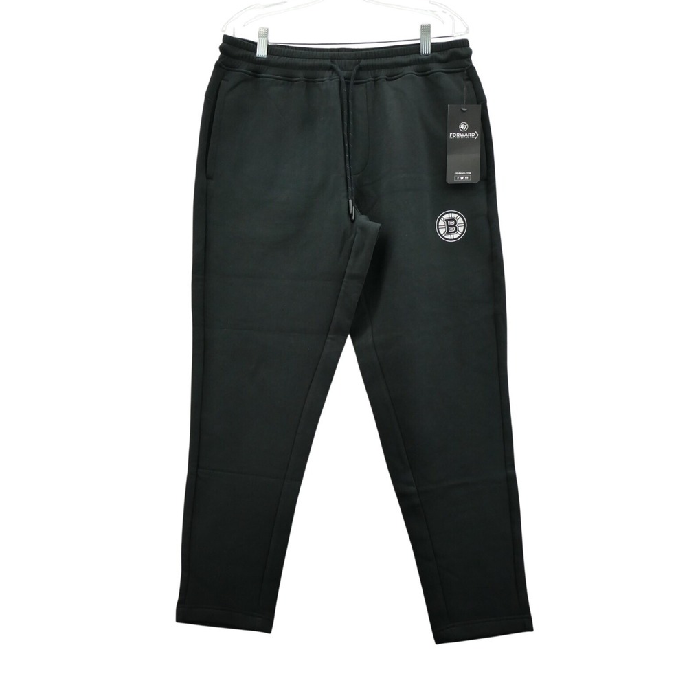 '47 Pants Mens Large Forward Boston Bruins Black Jogger‎ Sweatpants NHL Hockey